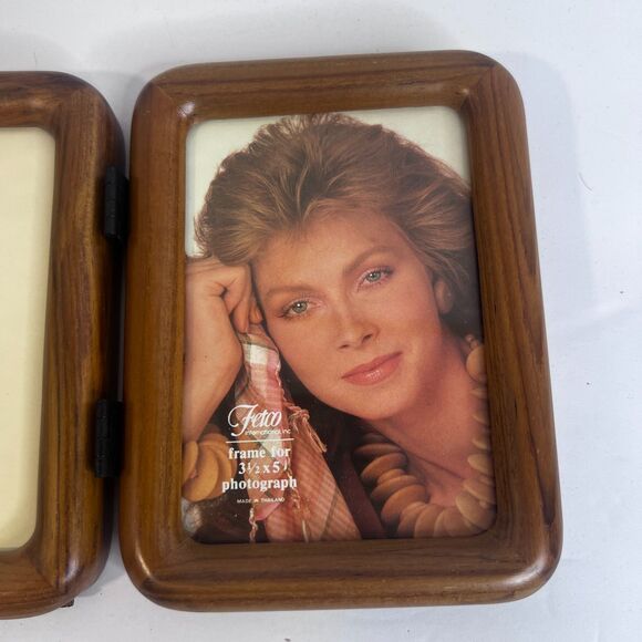 Fetco NEW Beacon Hill Exotic TeakWood Photo Picture Frame Double VTG 3.5"x5" - Picture 4 of 9